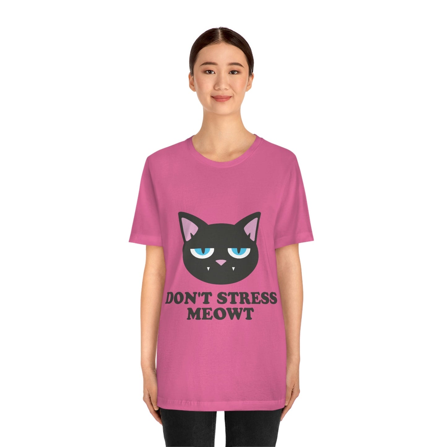 Don't Stress Meowt Funny Cat Meme Quotes Unisex Jersey Short Sleeve T-Shirt Ichaku [Perfect Gifts Selection]