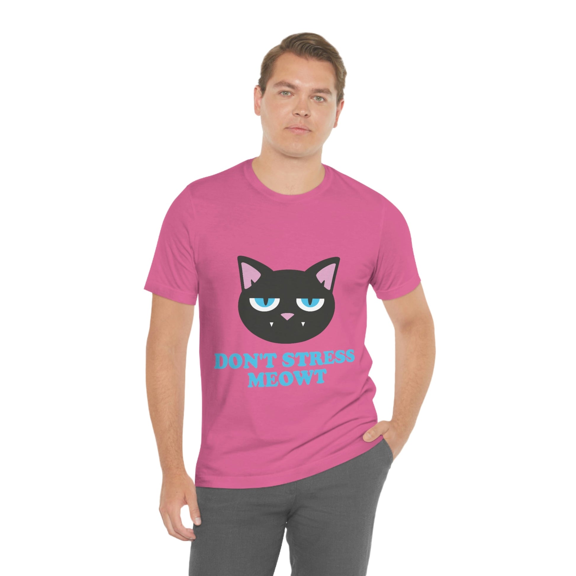 Don't Stress Meowt Funny Cat Meme Quotes Unisex Jersey Short Sleeve T-Shirt Ichaku [Perfect Gifts Selection]