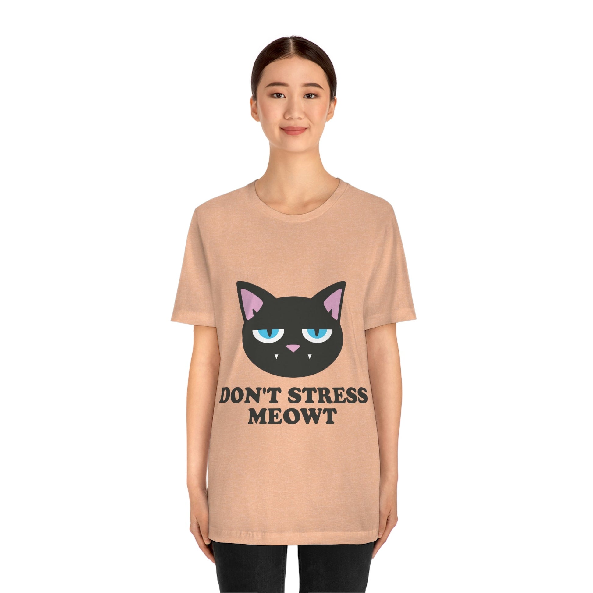 Don't Stress Meowt Funny Cat Meme Quotes Unisex Jersey Short Sleeve T-Shirt Ichaku [Perfect Gifts Selection]