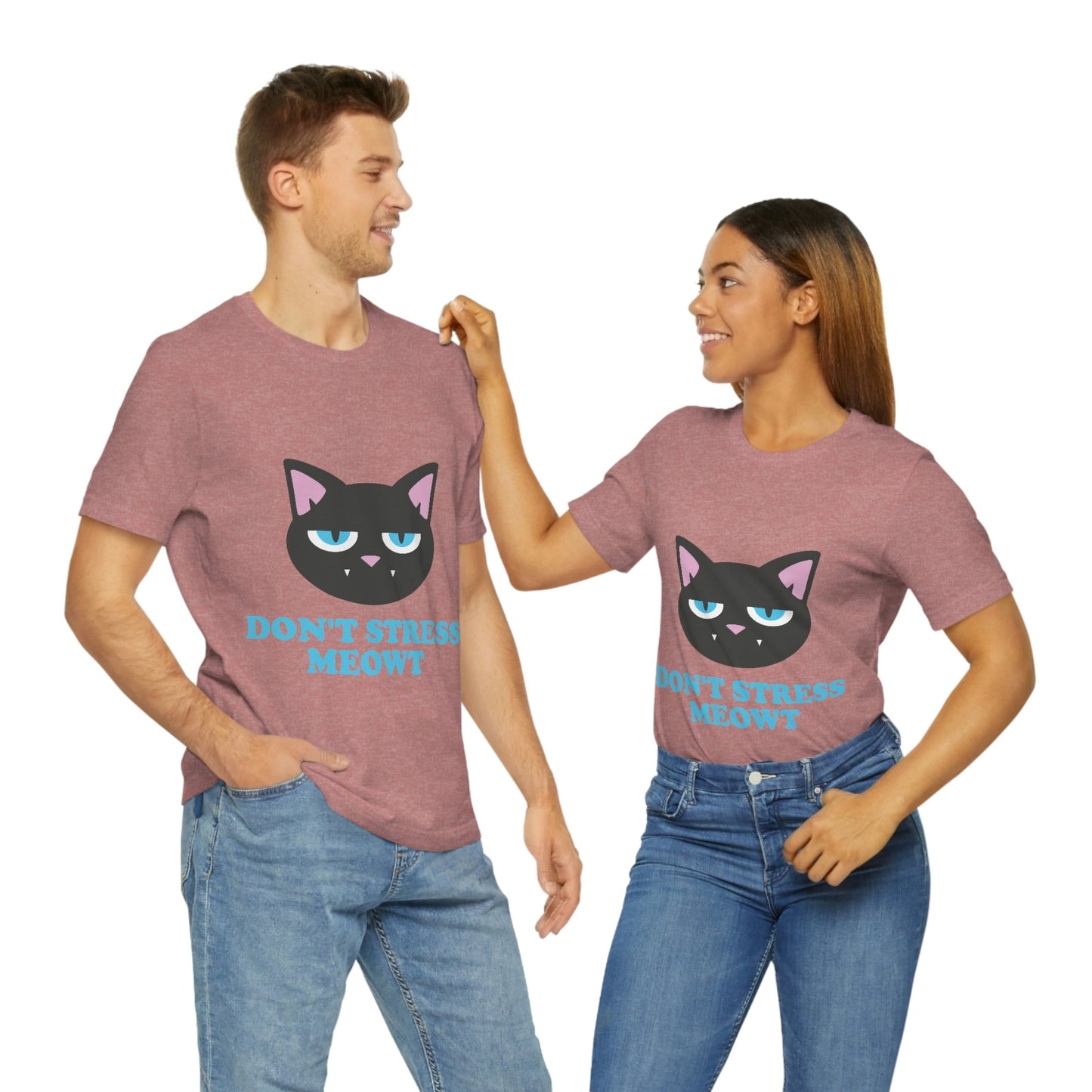 Don't Stress Meowt Funny Cat Meme Quotes Unisex Jersey Short Sleeve T-Shirt Ichaku [Perfect Gifts Selection]