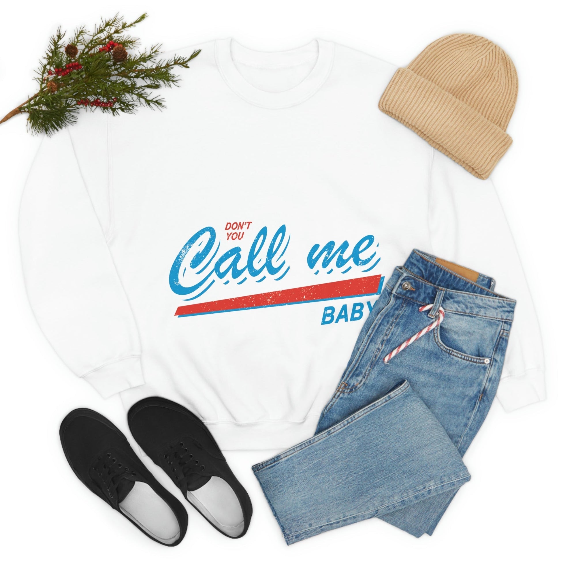 Don`t You Call me Baby Retro Music Classic Unisex Heavy Blend™ Crewneck Sweatshirt Ichaku [Perfect Gifts Selection]