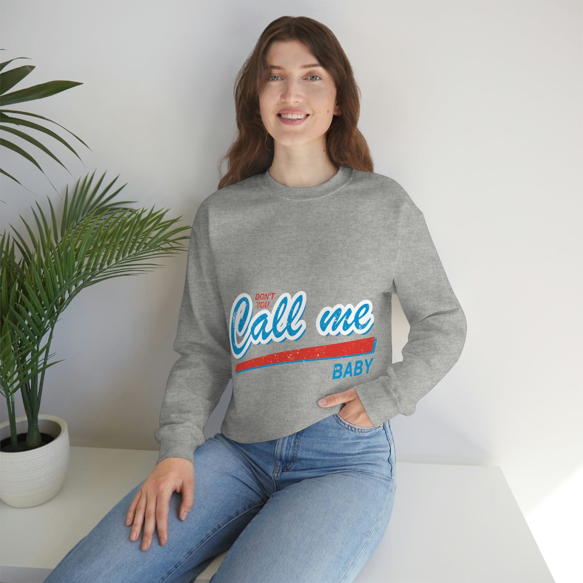 Don`t You Call me Baby Retro Music Classic Unisex Heavy Blend™ Crewneck Sweatshirt Ichaku [Perfect Gifts Selection]