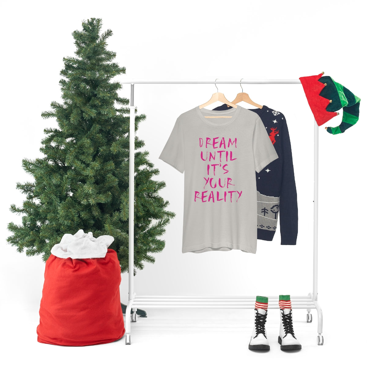 Dream Until It`s Your Reality Motivation Slogan Unisex Jersey Short Sleeve T-Shirt Ichaku [Perfect Gifts Selection]