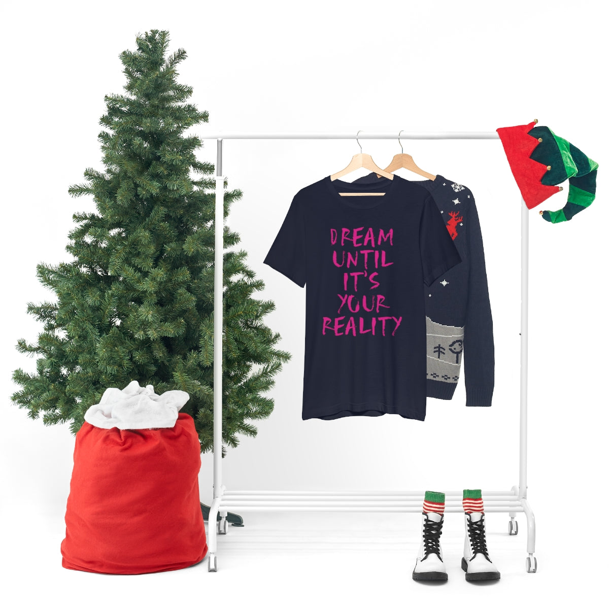 Dream Until It`s Your Reality Motivation Slogan Unisex Jersey Short Sleeve T-Shirt Ichaku [Perfect Gifts Selection]