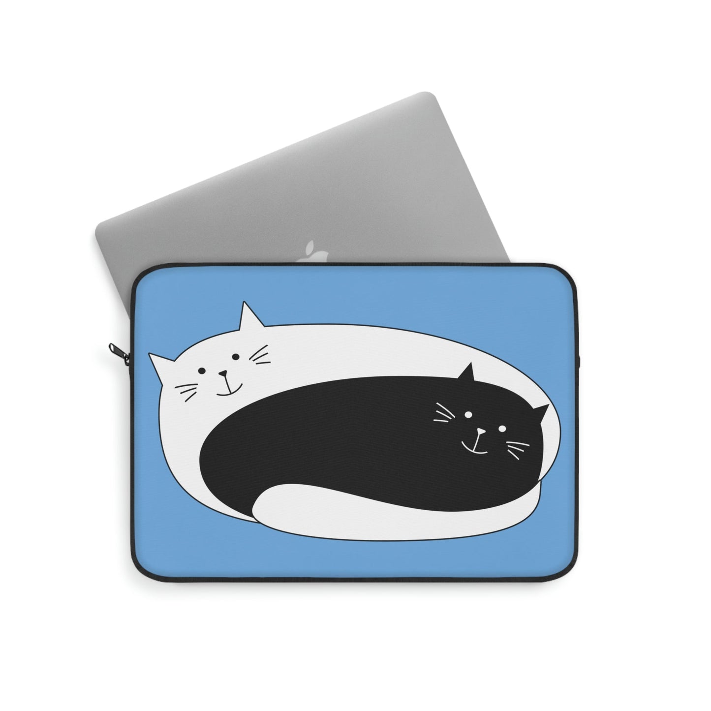 Dzen Cat Lovers Asian Style Cats Monochrome Laptop Sleeve Ichaku [Perfect Gifts Selection]