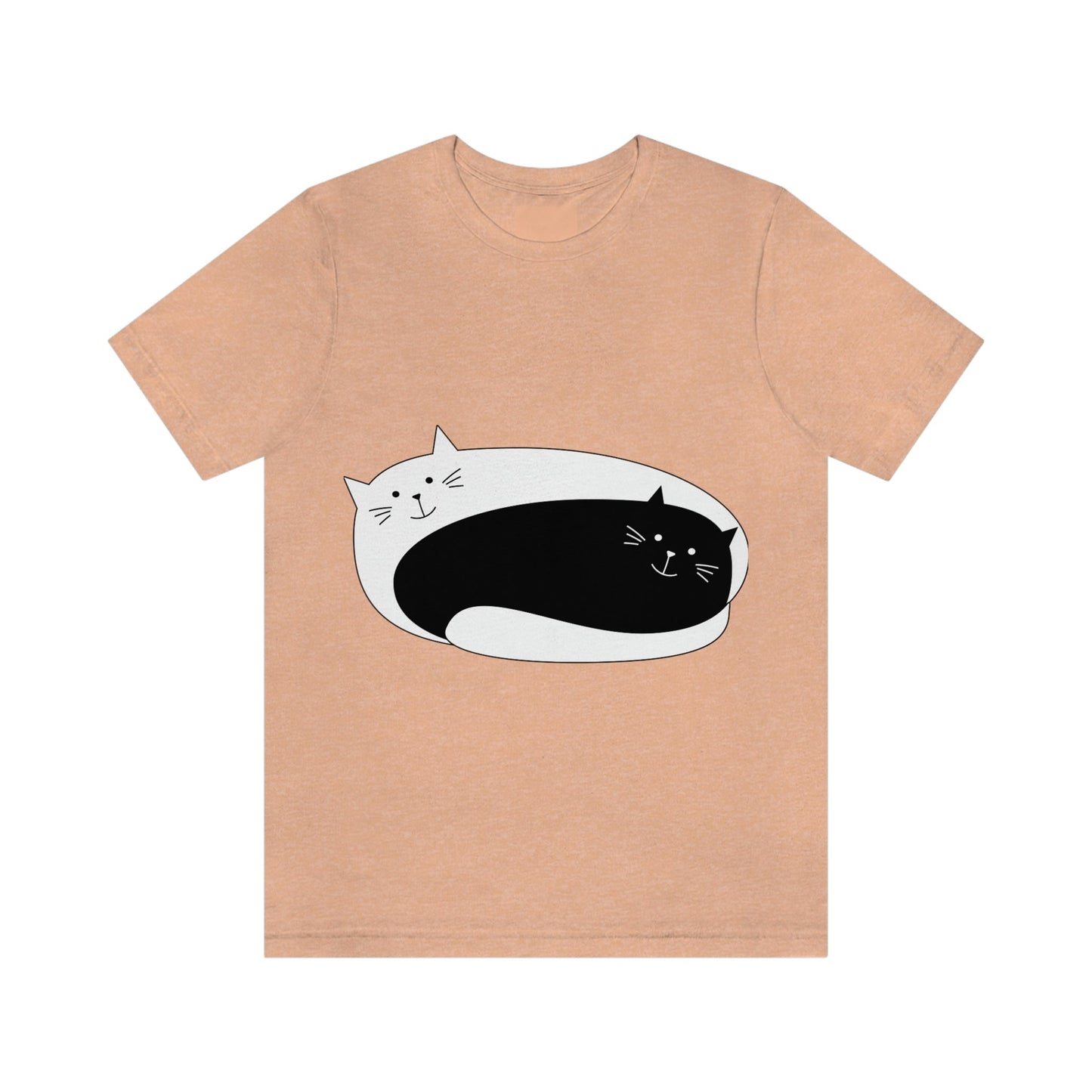 Dzen Cat Lovers Asian Style Cats Monochrome Unisex Jersey Short Sleeve T-Shirt Ichaku [Perfect Gifts Selection]