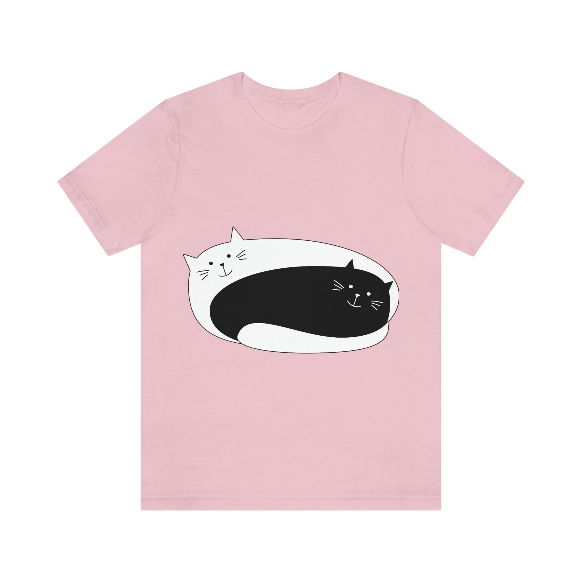 Dzen Cat Lovers Asian Style Cats Monochrome Unisex Jersey Short Sleeve T-Shirt Ichaku [Perfect Gifts Selection]