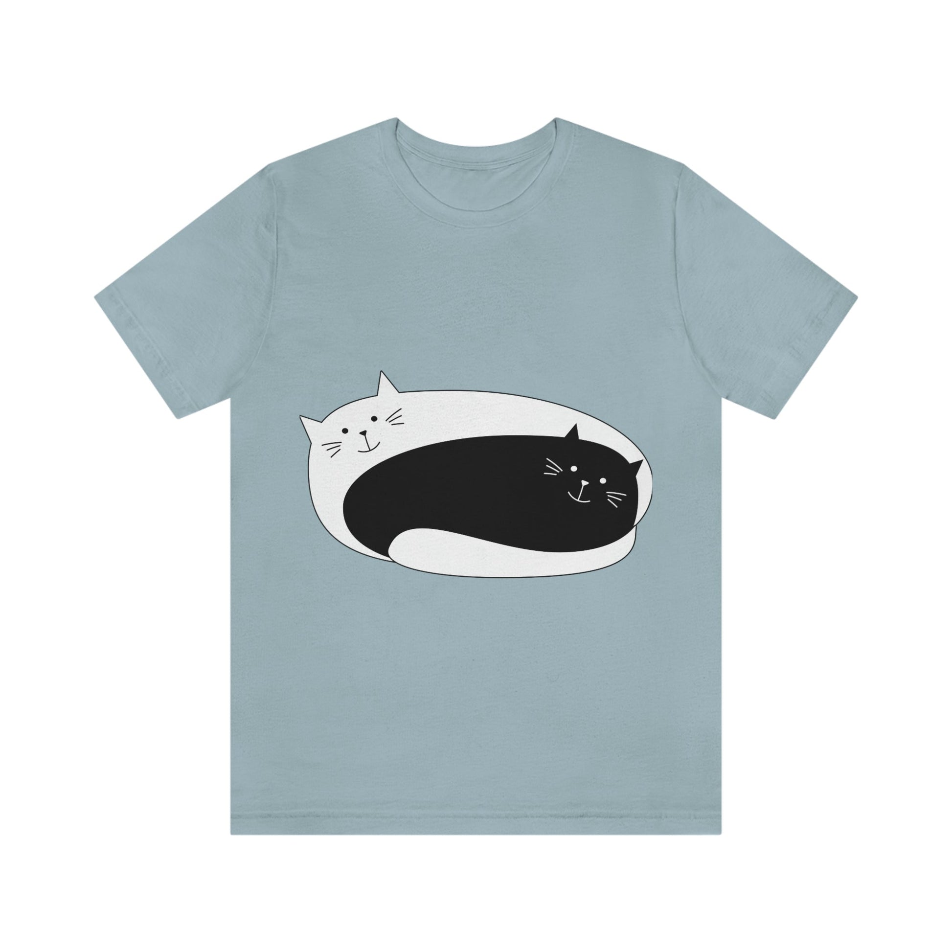 Dzen Cat Lovers Asian Style Cats Monochrome Unisex Jersey Short Sleeve T-Shirt Ichaku [Perfect Gifts Selection]