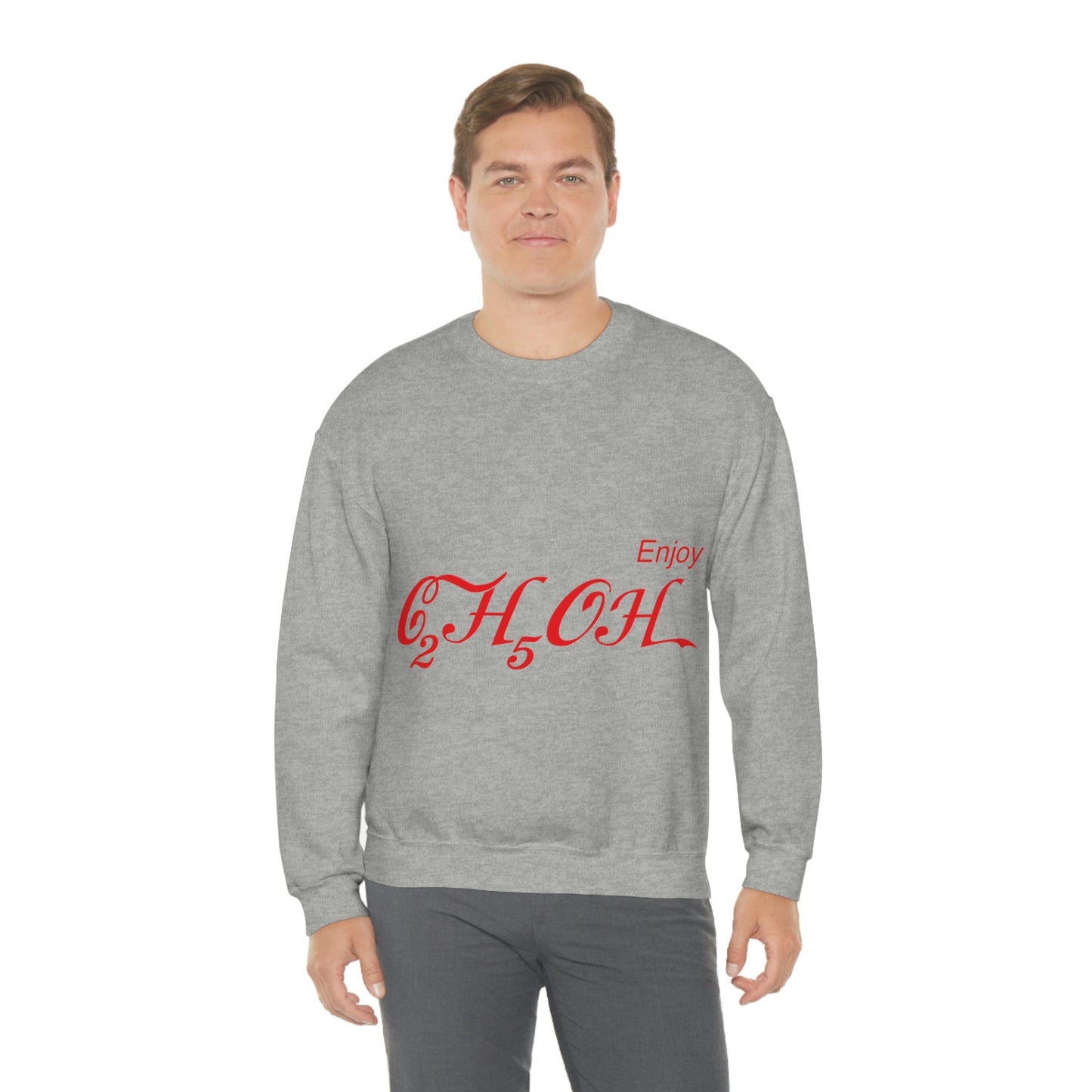 Enjoy C2H5OH Formula Ethanol Chemical Compound  Unisex Heavy Blend™ Crewneck Sweatshirt Ichaku [Perfect Gifts Selection]