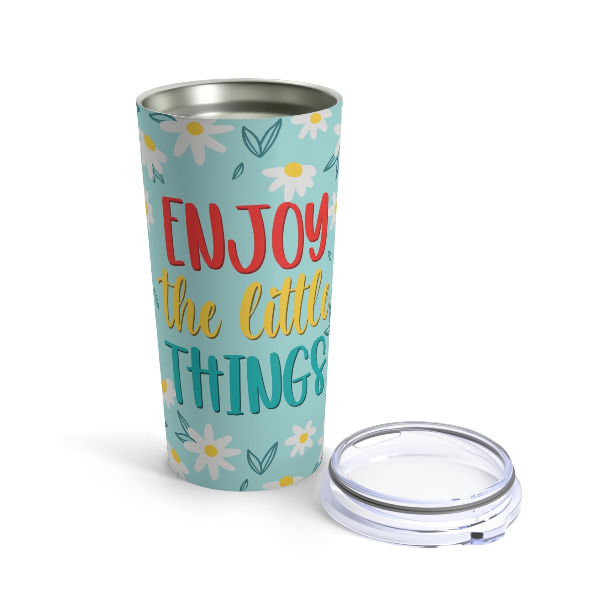 Enjoy The Little Things Art Stainless Steel Hot or Cold Vacuum Tumbler 20oz Ichaku [Perfect Gifts Selection]