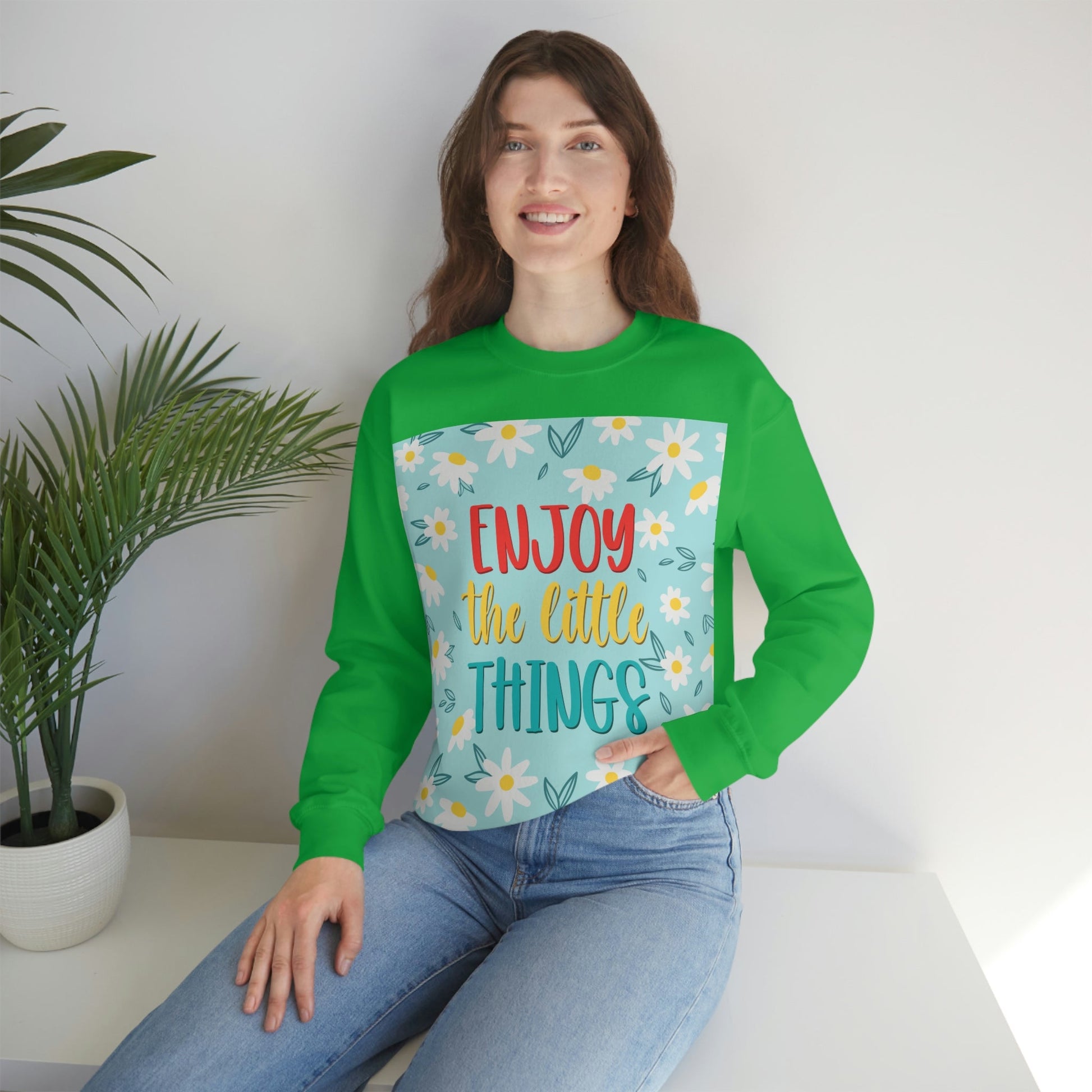 Enjoy The Little Things Art Unisex Heavy Blend™ Crewneck Sweatshirt Ichaku [Perfect Gifts Selection]