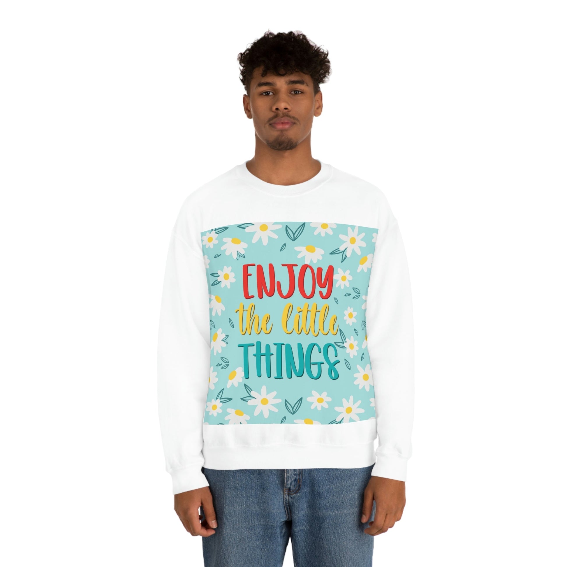 Enjoy The Little Things Art Unisex Heavy Blend™ Crewneck Sweatshirt Ichaku [Perfect Gifts Selection]