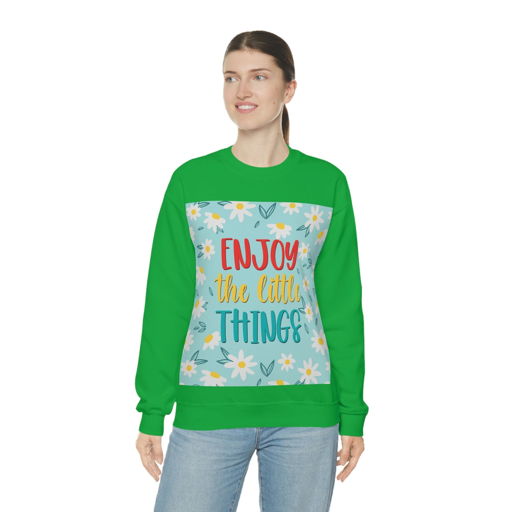 Enjoy The Little Things Art Unisex Heavy Blend™ Crewneck Sweatshirt Ichaku [Perfect Gifts Selection]