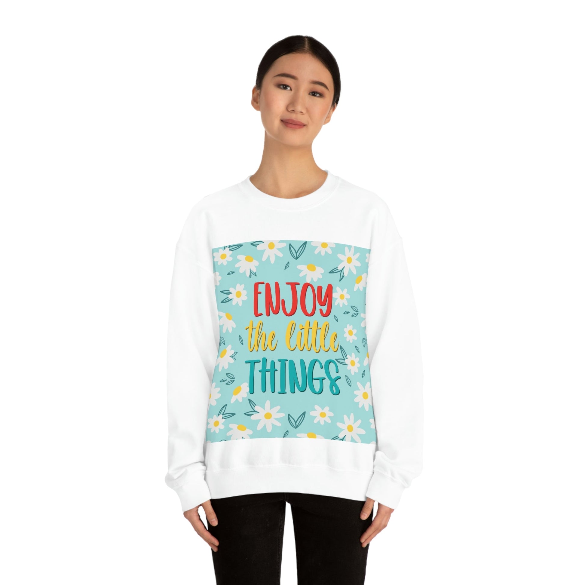 Enjoy The Little Things Art Unisex Heavy Blend™ Crewneck Sweatshirt Ichaku [Perfect Gifts Selection]