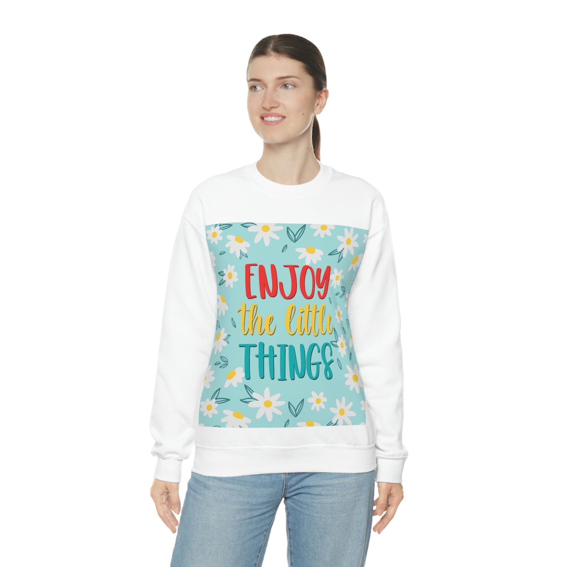 Enjoy The Little Things Art Unisex Heavy Blend™ Crewneck Sweatshirt Ichaku [Perfect Gifts Selection]