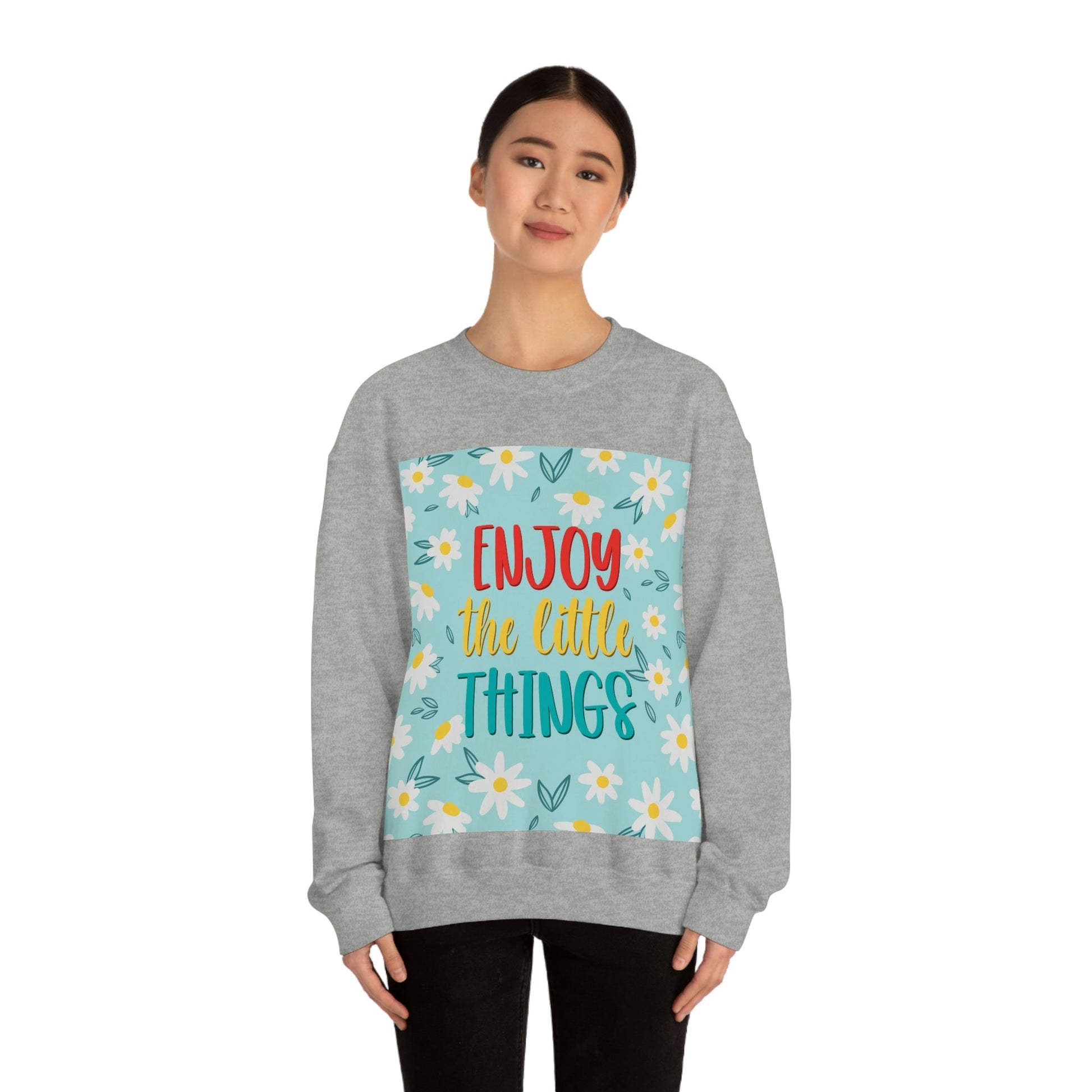 Enjoy The Little Things Art Unisex Heavy Blend™ Crewneck Sweatshirt Ichaku [Perfect Gifts Selection]