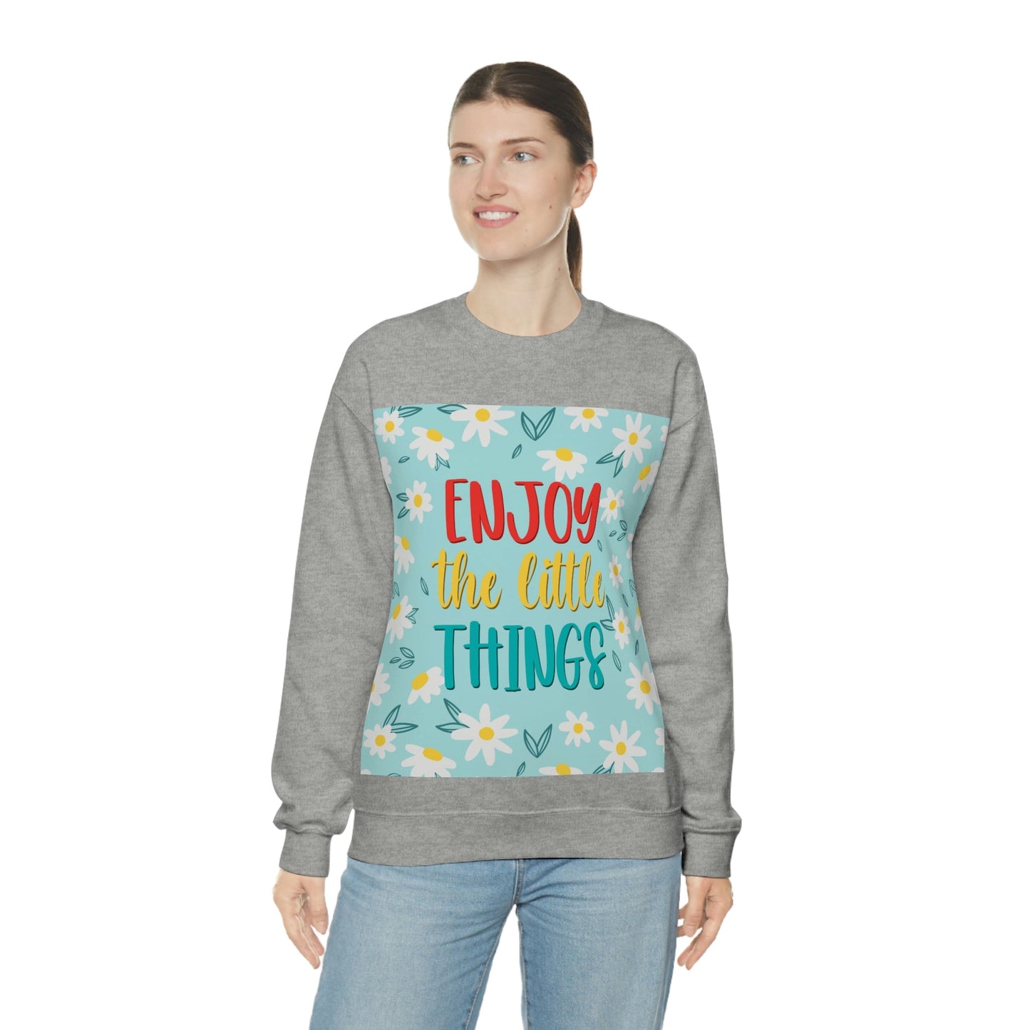 Enjoy The Little Things Art Unisex Heavy Blend™ Crewneck Sweatshirt Ichaku [Perfect Gifts Selection]