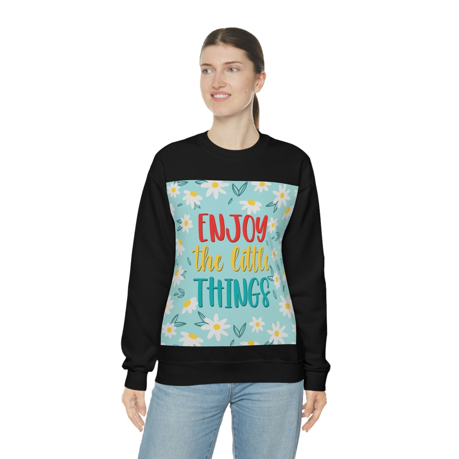 Enjoy The Little Things Art Unisex Heavy Blend™ Crewneck Sweatshirt Ichaku [Perfect Gifts Selection]