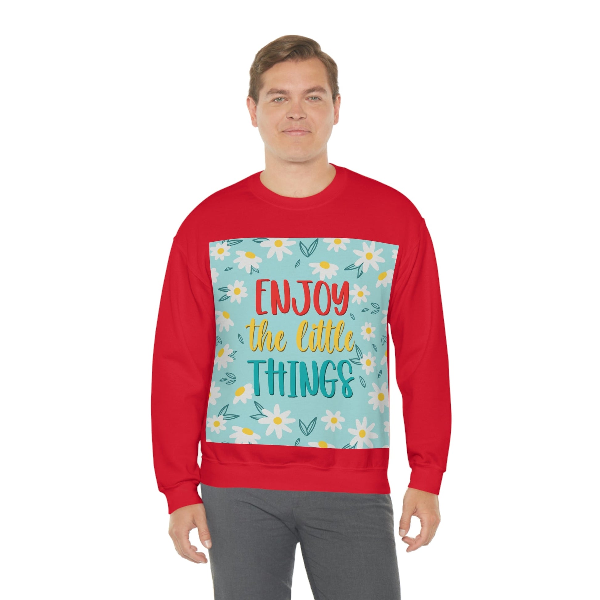 Enjoy The Little Things Art Unisex Heavy Blend™ Crewneck Sweatshirt Ichaku [Perfect Gifts Selection]