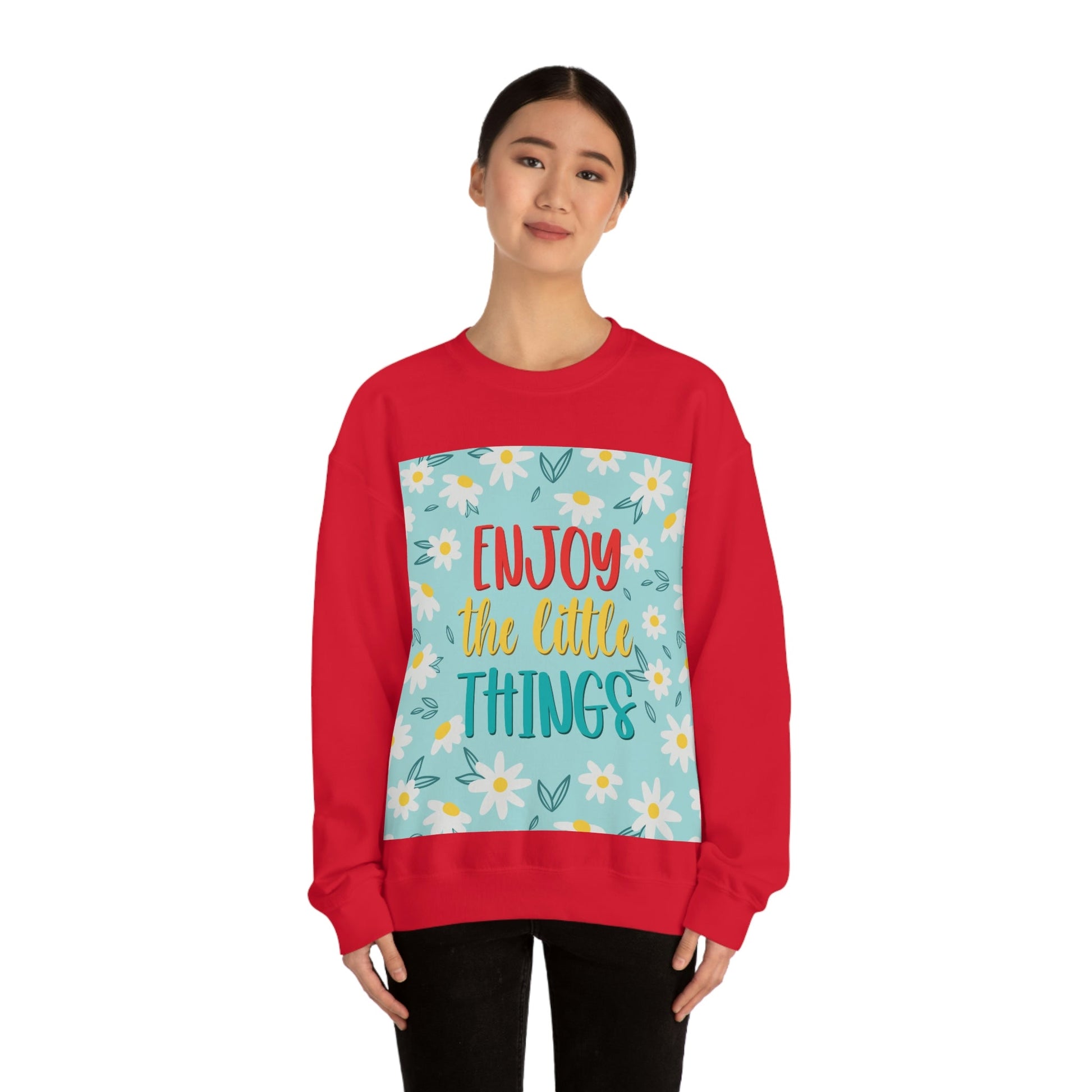 Enjoy The Little Things Art Unisex Heavy Blend™ Crewneck Sweatshirt Ichaku [Perfect Gifts Selection]