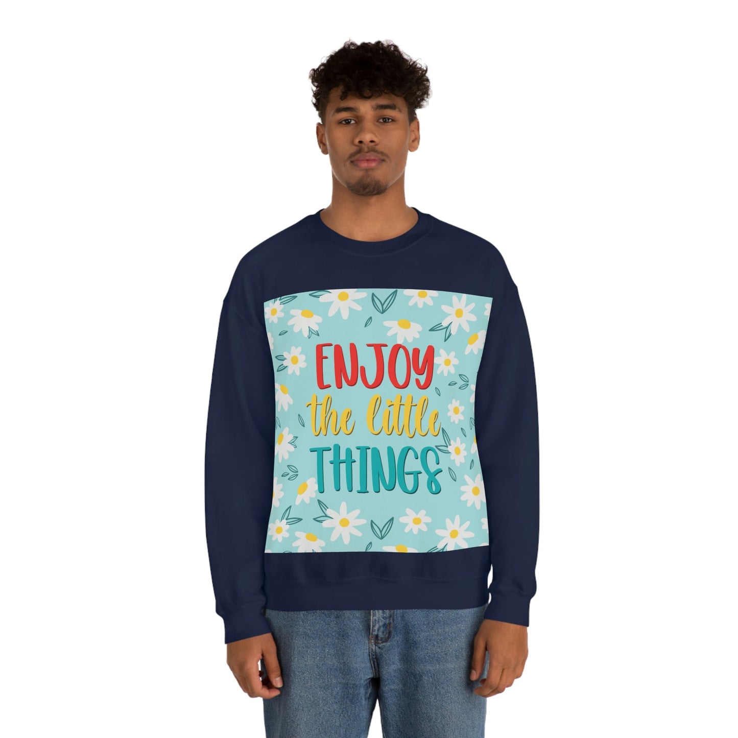 Enjoy The Little Things Art Unisex Heavy Blend™ Crewneck Sweatshirt Ichaku [Perfect Gifts Selection]