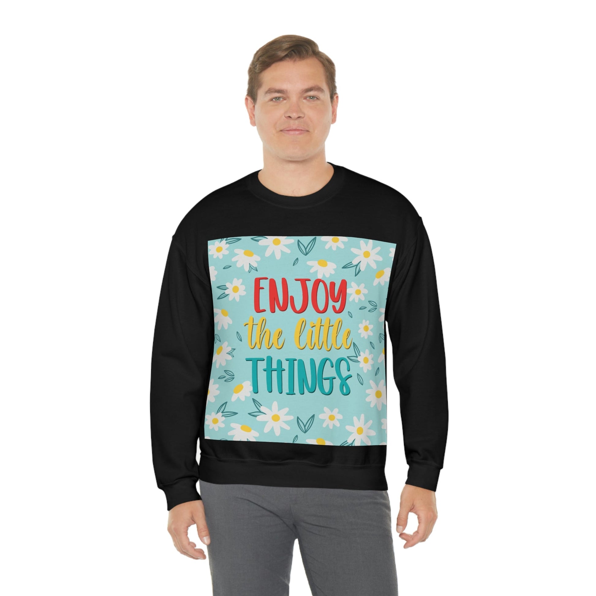 Enjoy The Little Things Art Unisex Heavy Blend™ Crewneck Sweatshirt Ichaku [Perfect Gifts Selection]