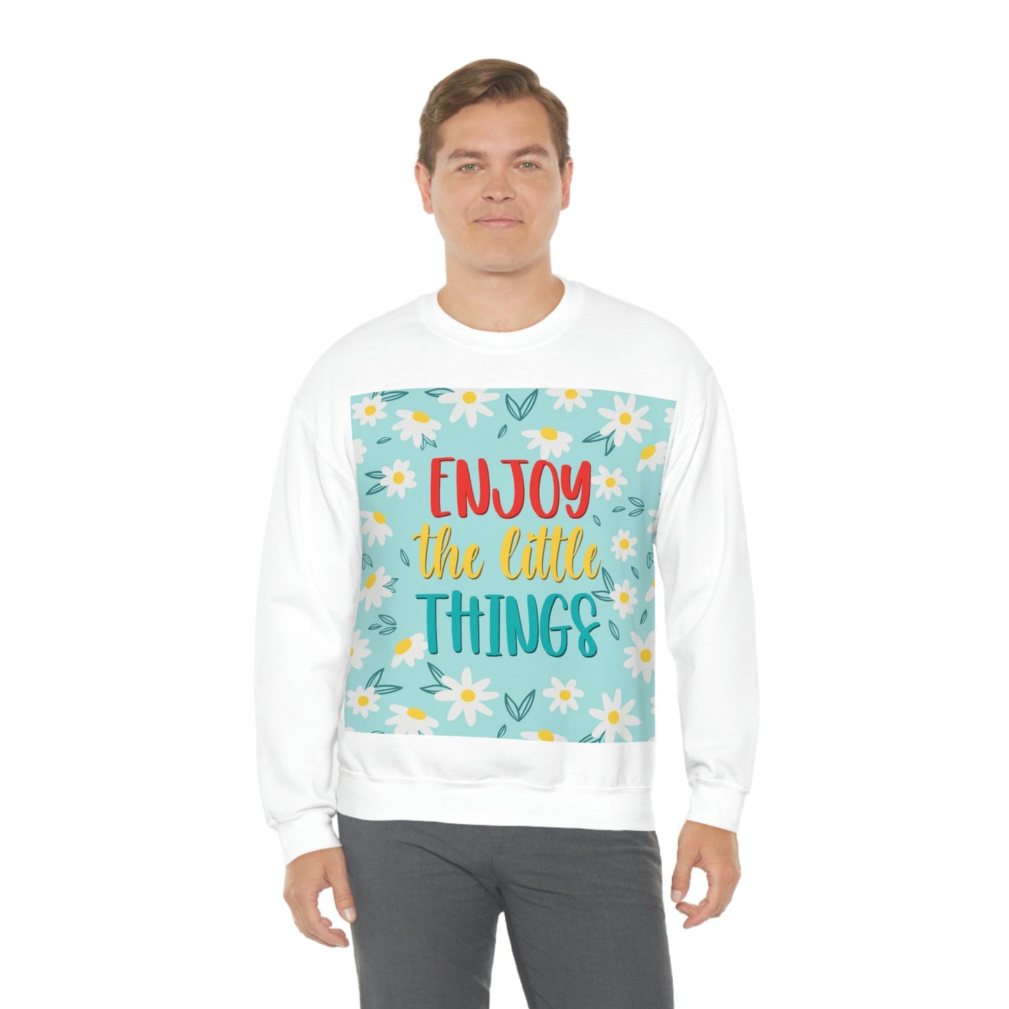 Enjoy The Little Things Art Unisex Heavy Blend™ Crewneck Sweatshirt Ichaku [Perfect Gifts Selection]