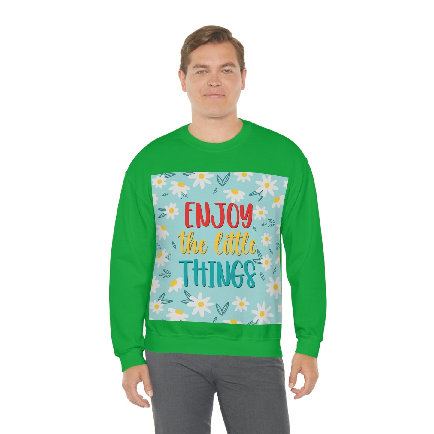 Enjoy The Little Things Art Unisex Heavy Blend™ Crewneck Sweatshirt Ichaku [Perfect Gifts Selection]