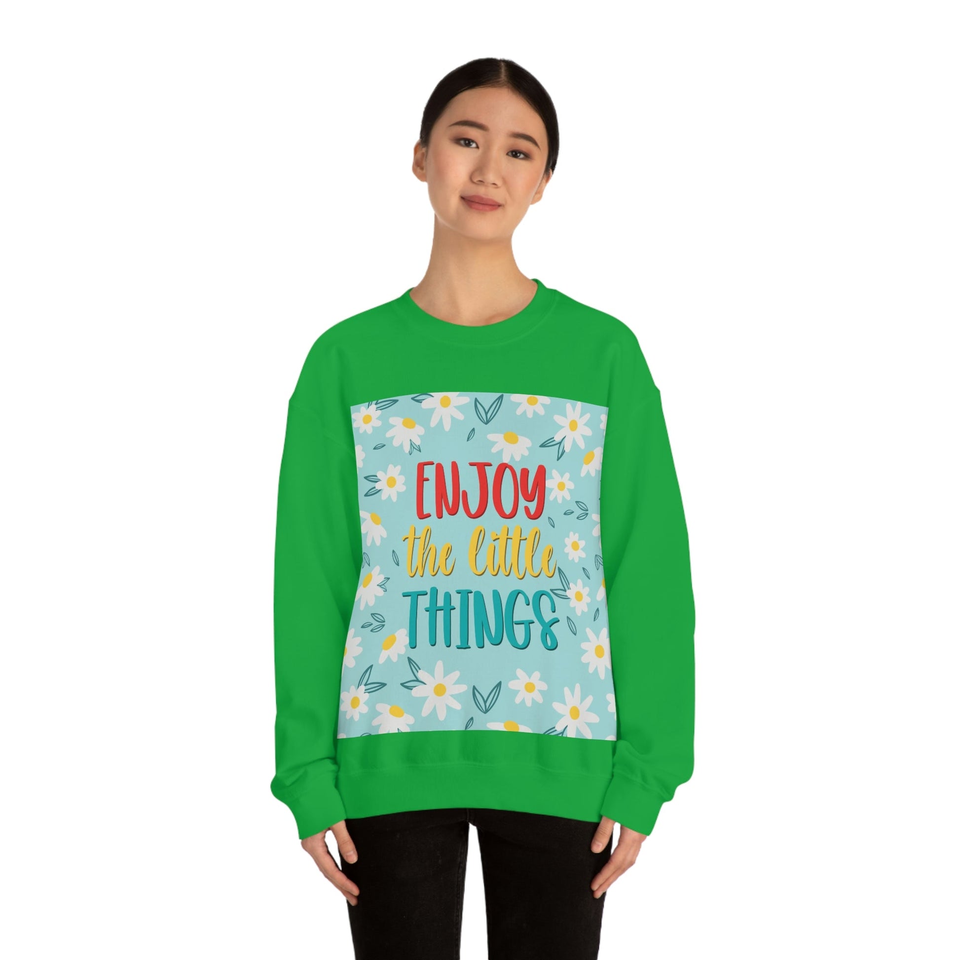 Enjoy The Little Things Art Unisex Heavy Blend™ Crewneck Sweatshirt Ichaku [Perfect Gifts Selection]