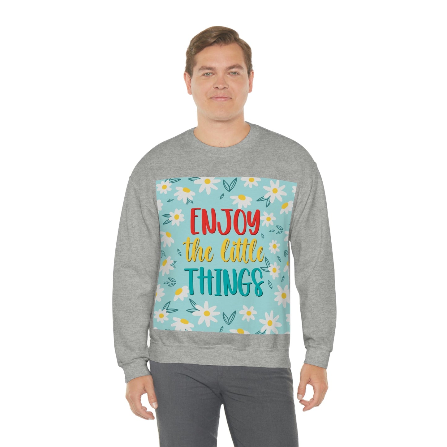 Enjoy The Little Things Art Unisex Heavy Blend™ Crewneck Sweatshirt Ichaku [Perfect Gifts Selection]