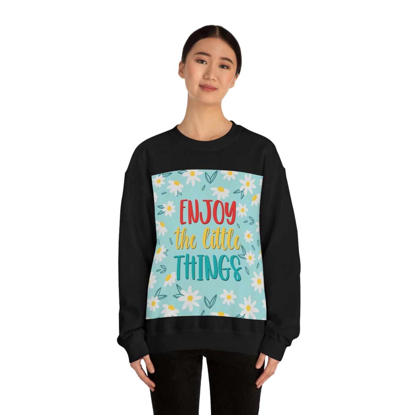 Enjoy The Little Things Art Unisex Heavy Blend™ Crewneck Sweatshirt Ichaku [Perfect Gifts Selection]