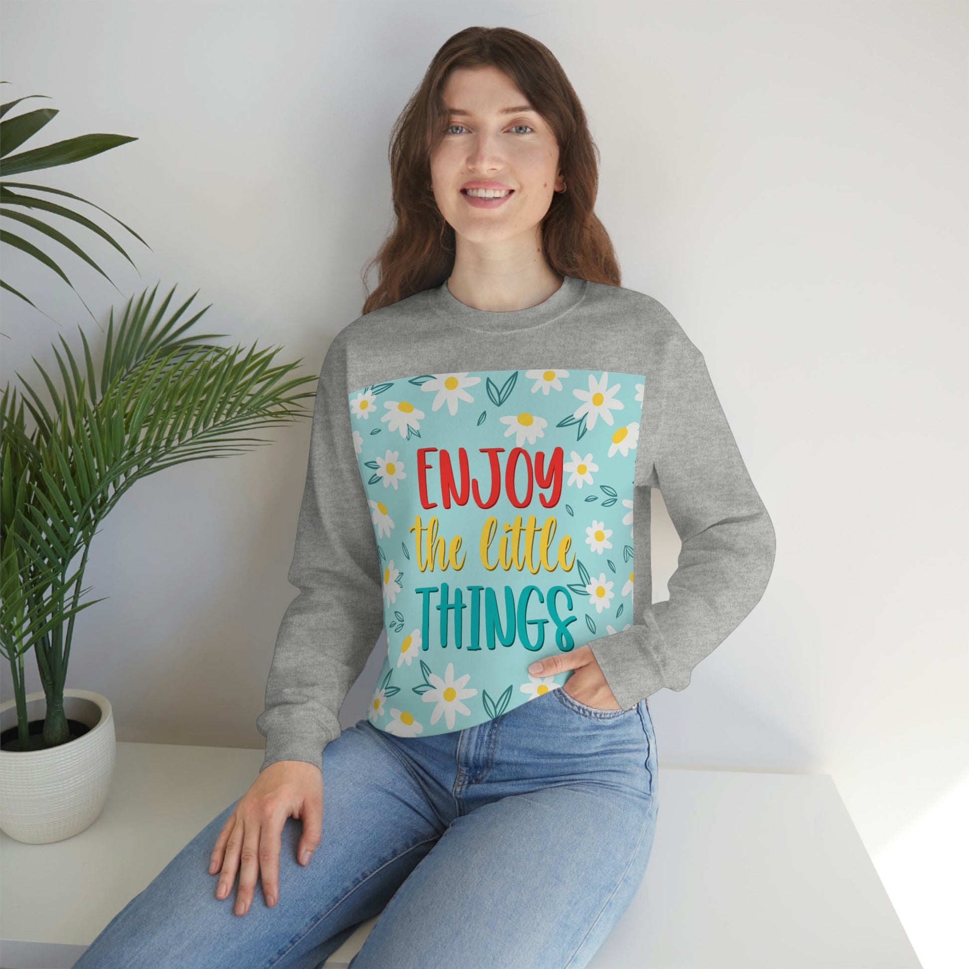 Enjoy The Little Things Art Unisex Heavy Blend™ Crewneck Sweatshirt Ichaku [Perfect Gifts Selection]