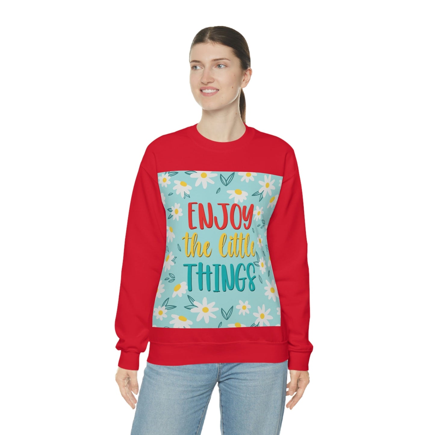 Enjoy The Little Things Art Unisex Heavy Blend™ Crewneck Sweatshirt Ichaku [Perfect Gifts Selection]