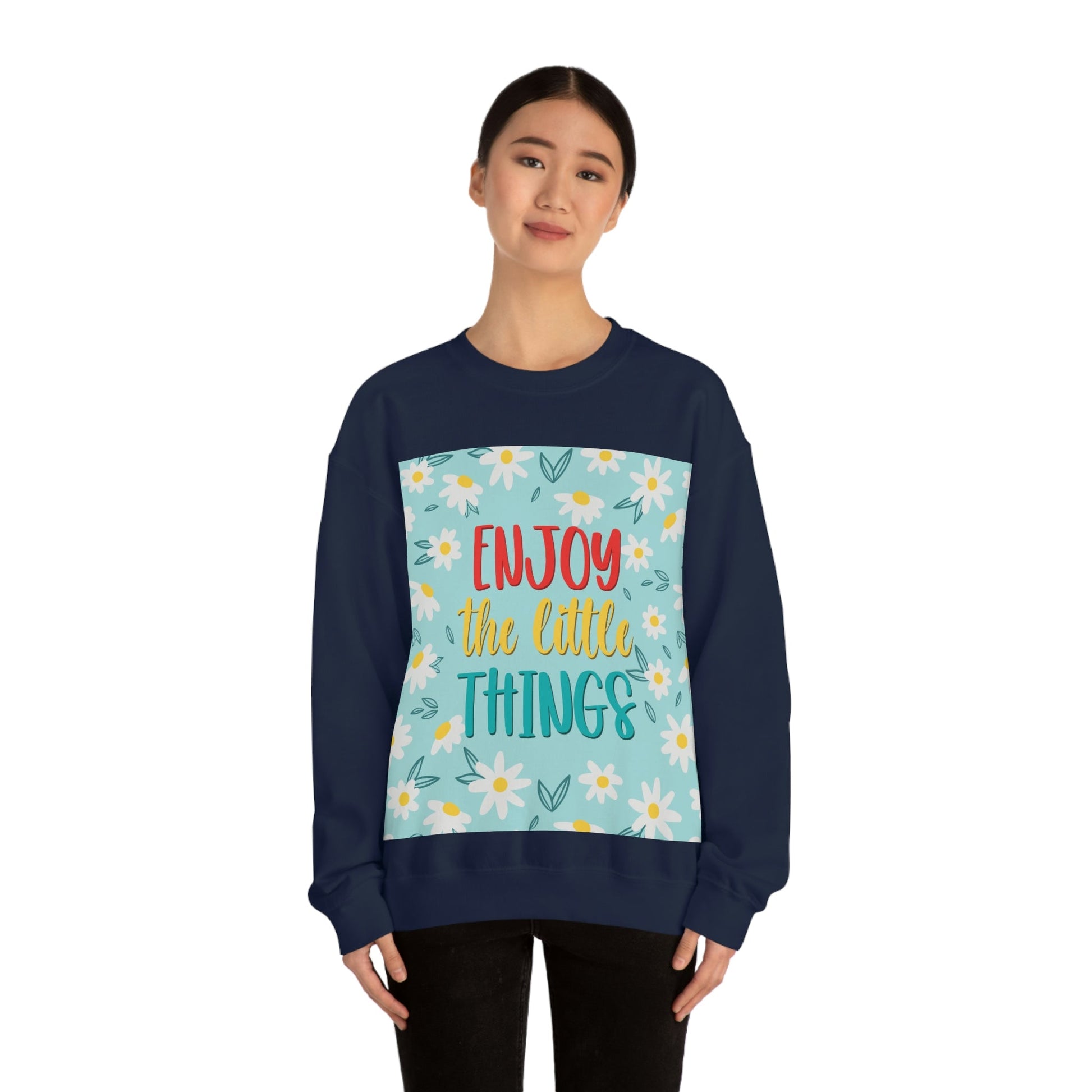 Enjoy The Little Things Art Unisex Heavy Blend™ Crewneck Sweatshirt Ichaku [Perfect Gifts Selection]