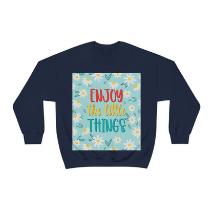 Enjoy The Little Things Art Unisex Heavy Blend™ Crewneck Sweatshirt Ichaku [Perfect Gifts Selection]