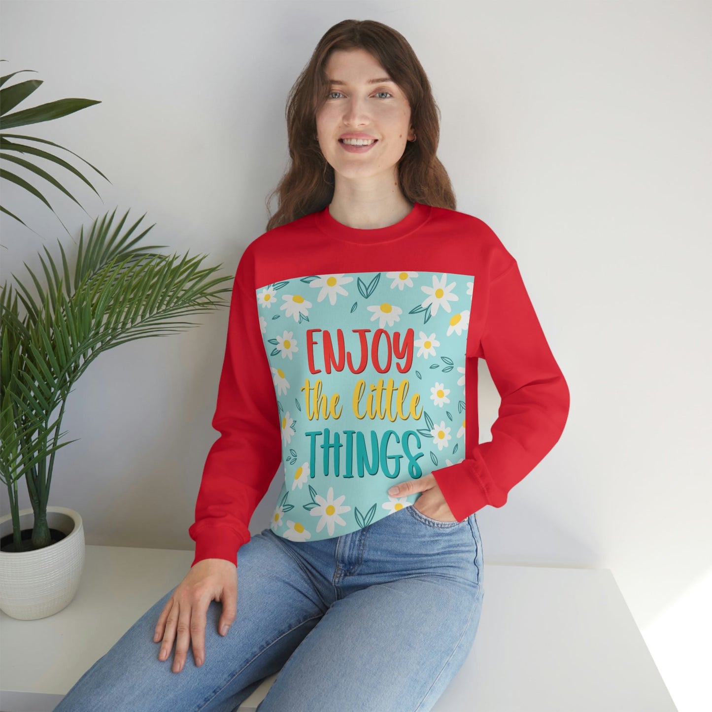 Enjoy The Little Things Art Unisex Heavy Blend™ Crewneck Sweatshirt Ichaku [Perfect Gifts Selection]