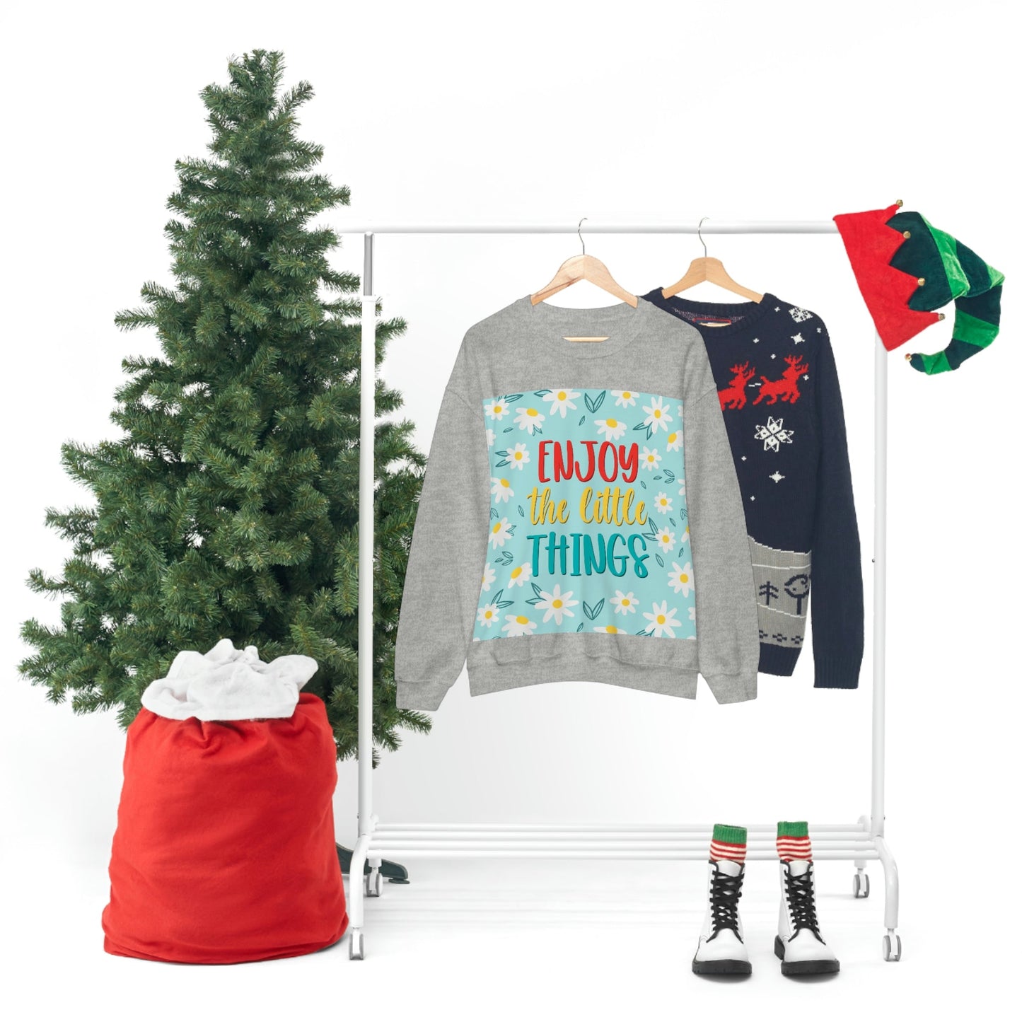 Enjoy The Little Things Art Unisex Heavy Blend™ Crewneck Sweatshirt Ichaku [Perfect Gifts Selection]