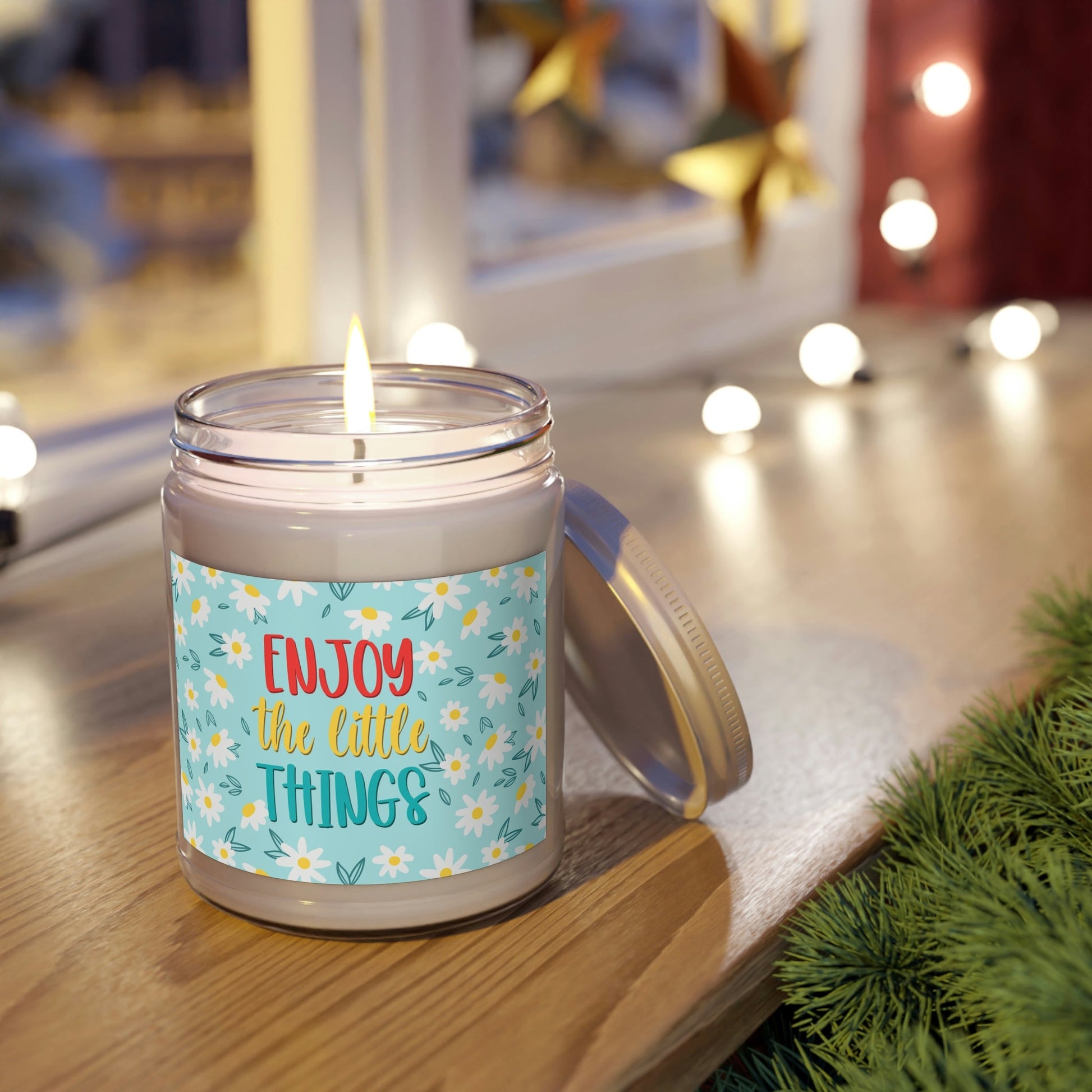 Enjoy The Little Things Scented Candle, Up to 60h, Soy Wax, 9oz Ichaku [Perfect Gifts Selection]