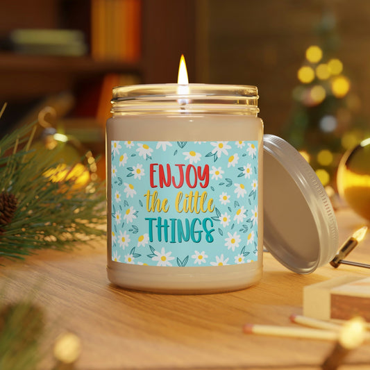 Enjoy The Little Things Scented Candle, Up to 60h, Soy Wax, 9oz Ichaku [Perfect Gifts Selection]