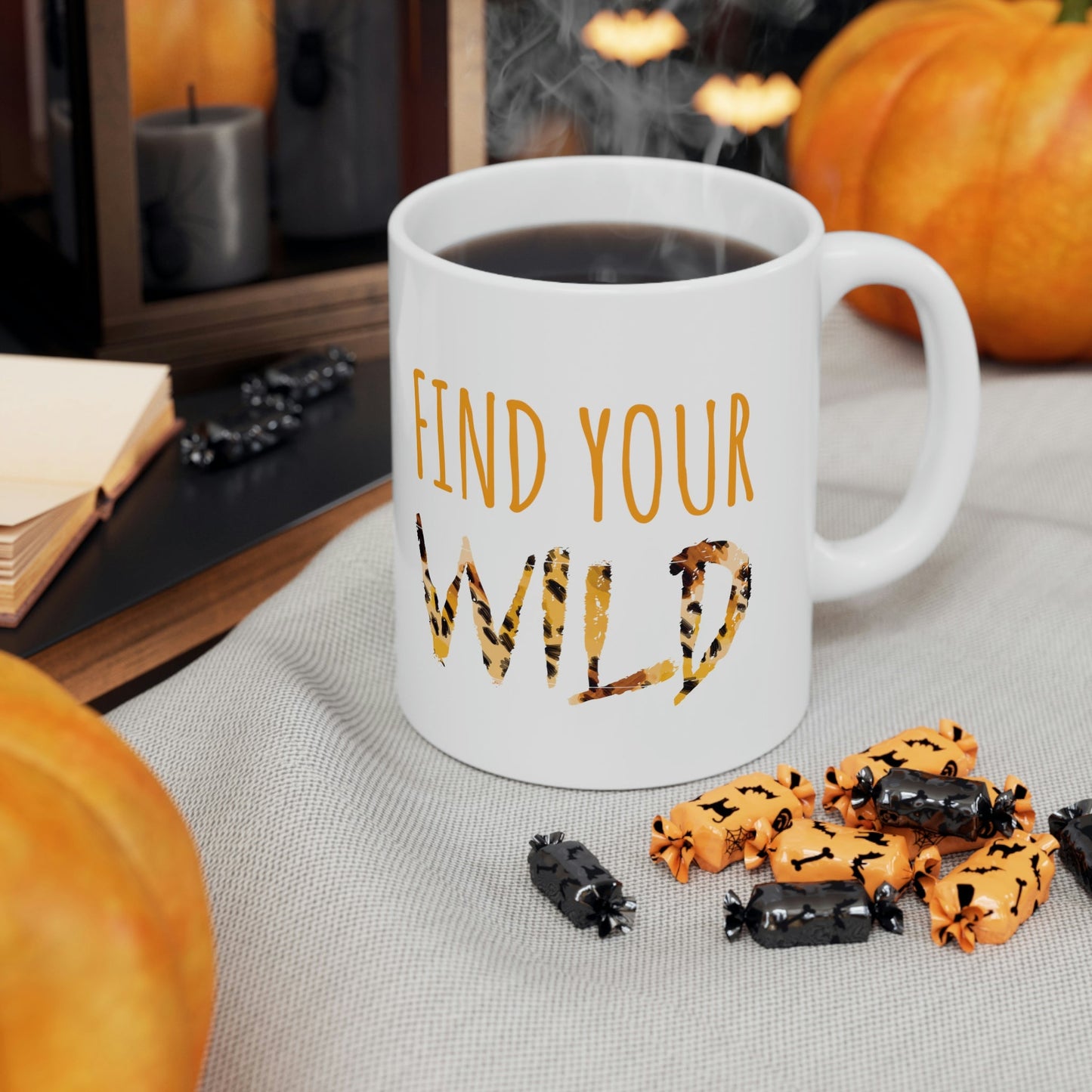 Find Your Wild Motivational Positive Slogans Ceramic Mug 11oz Ichaku [Perfect Gifts Selection]