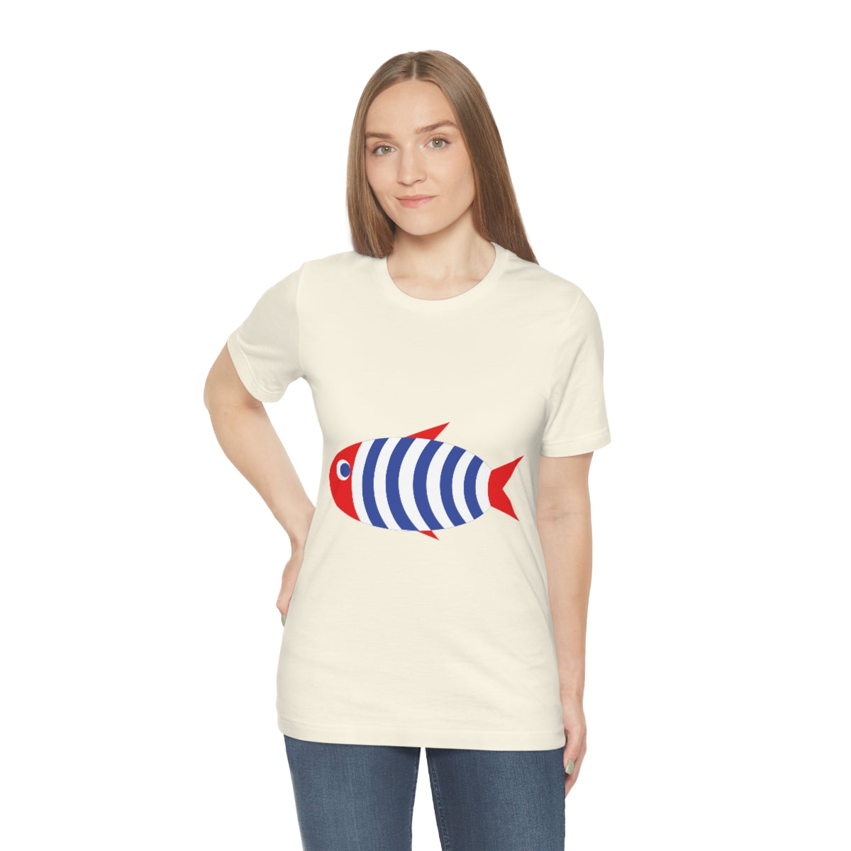 Fish Cartoon Sea Cute French Style Marine Unisex Jersey Short Sleeve T-Shirt Ichaku [Perfect Gifts Selection]