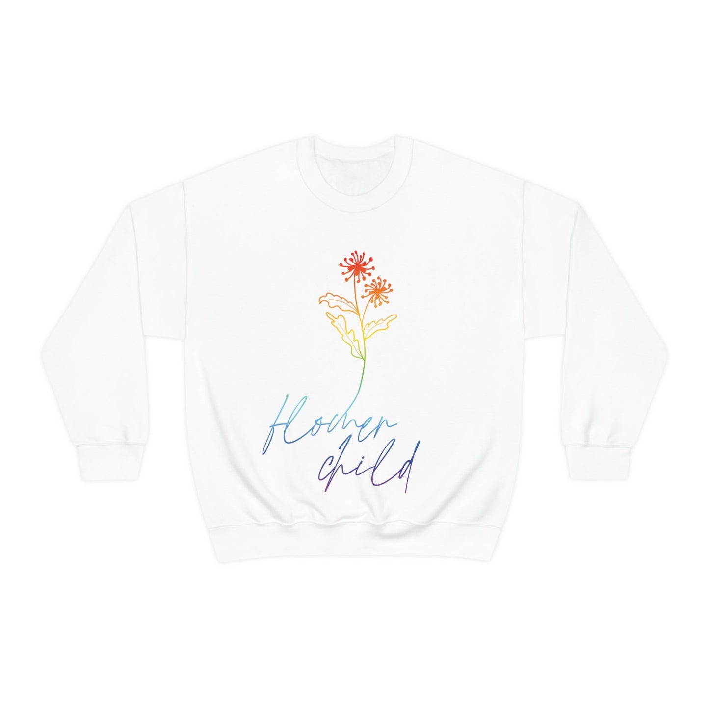 Flower Child Minimalist Art Unisex Heavy Blend™ Crewneck Sweatshirt Ichaku [Perfect Gifts Selection]