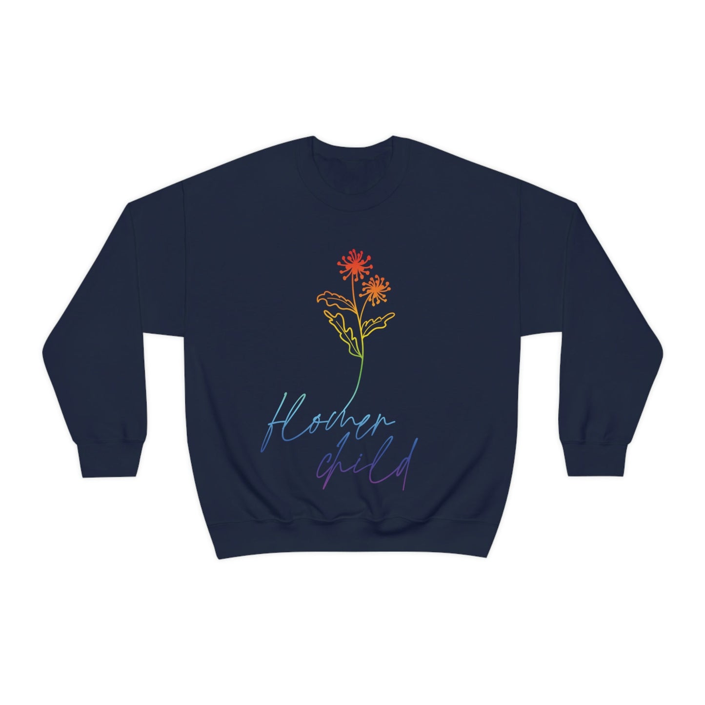 Flower Child Minimalist Art Unisex Heavy Blend™ Crewneck Sweatshirt Ichaku [Perfect Gifts Selection]