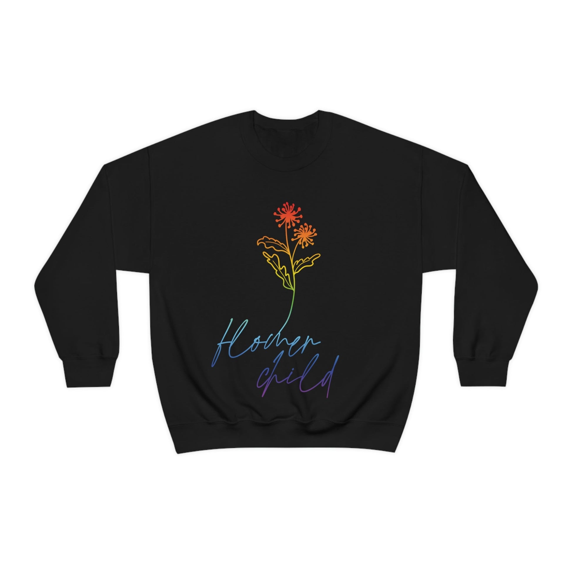 Flower Child Minimalist Art Unisex Heavy Blend™ Crewneck Sweatshirt Ichaku [Perfect Gifts Selection]