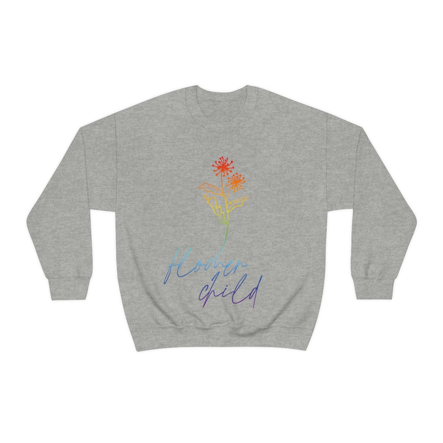 Flower Child Minimalist Art Unisex Heavy Blend™ Crewneck Sweatshirt Ichaku [Perfect Gifts Selection]