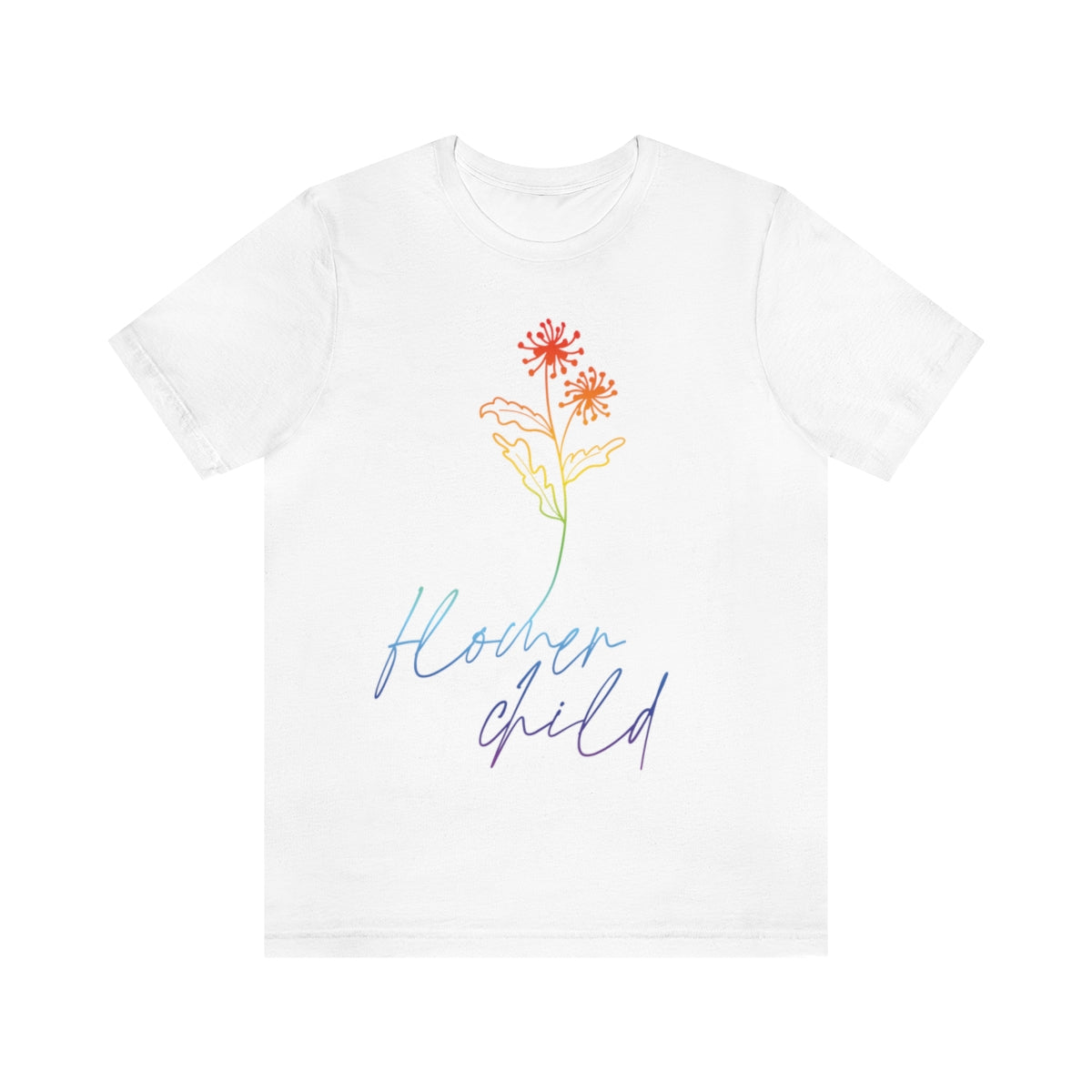 Flower Child Rainbow Unisex Jersey Short Sleeve T-Shirt Ichaku [Perfect Gifts Selection]