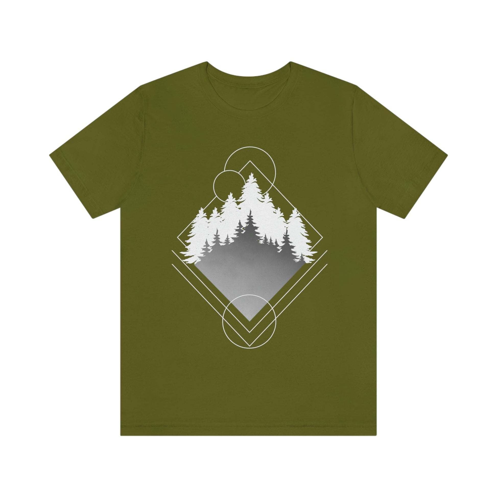 Forest Landscape Explore Monochrome Adventure Unisex Jersey Short Sleeve T-Shirt Ichaku [Perfect Gifts Selection]