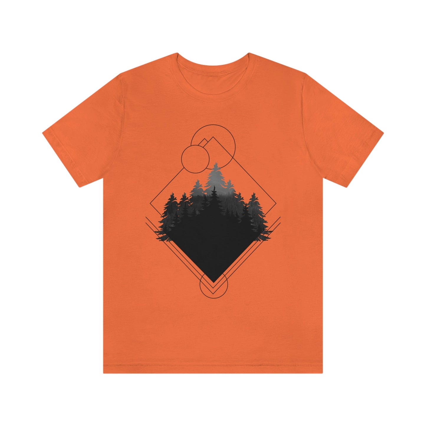 Forest Landscape Explore Monochrome Adventure Unisex Jersey Short Sleeve T-Shirt Ichaku [Perfect Gifts Selection]