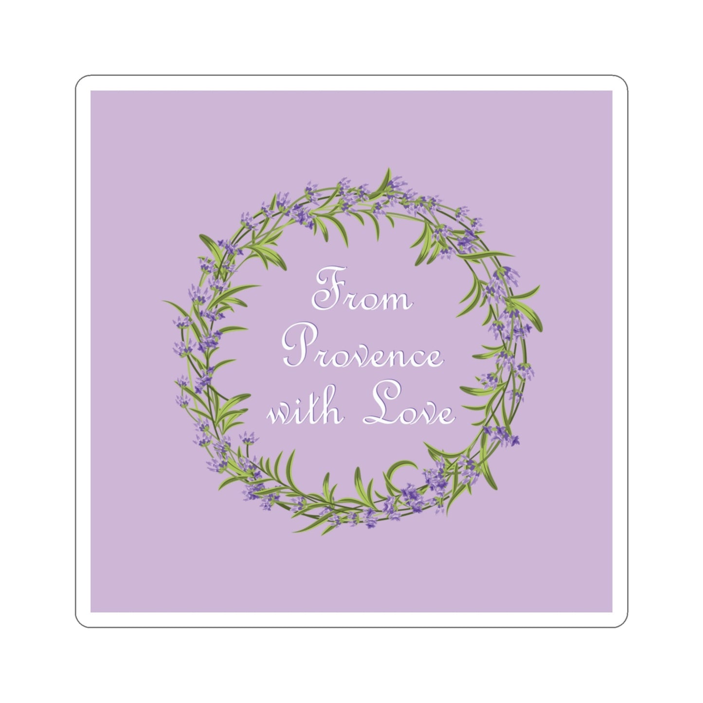 From Provence with love Lavender Frame Die-Cut Sticker Ichaku [Perfect Gifts Selection]