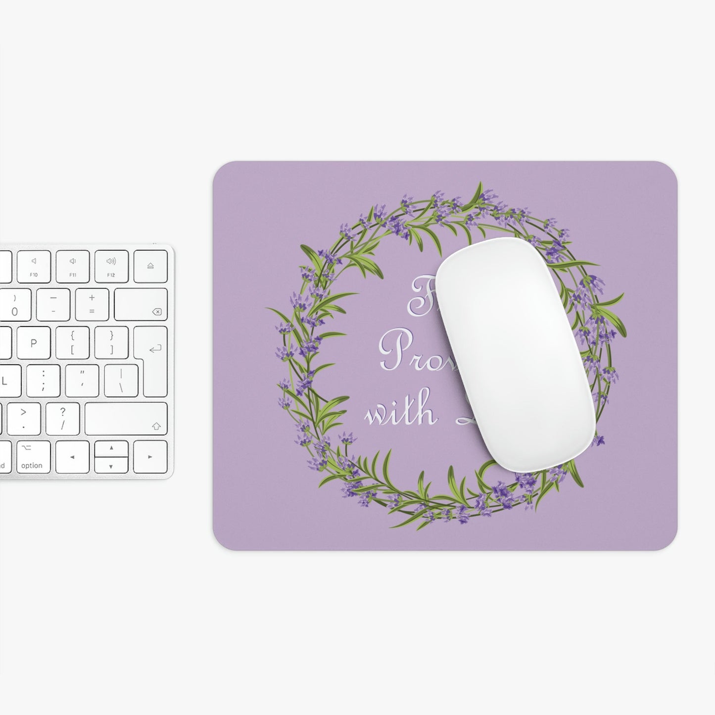 From Provence with love Lavender Frame Ergonomic Non-slip Creative Design Mouse Pad Ichaku [Perfect Gifts Selection]